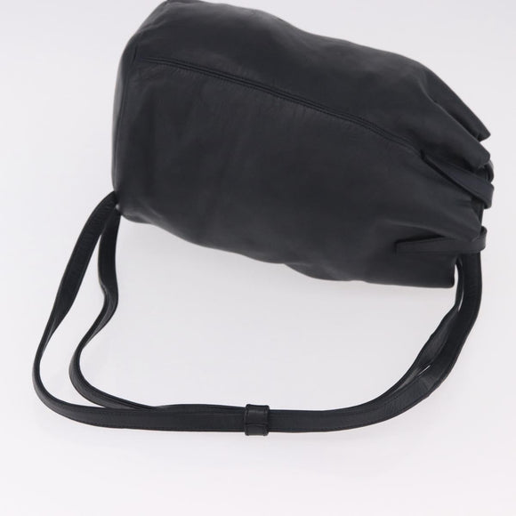 LOEWE Anagram Purse Shoulder Bag Leather Black Auth 183471A