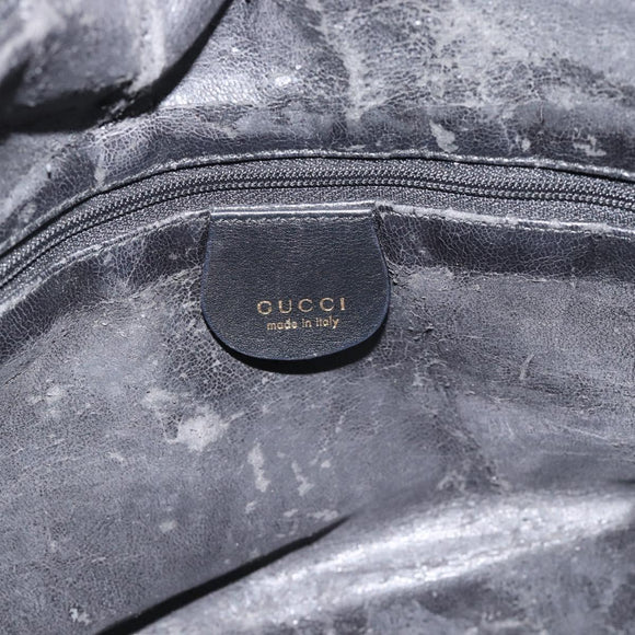 GUCCI Bamboo Shoulder Bag Leather 2way Black Gold 001 3754 1638 Auth 183478