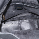 GUCCI Bamboo Shoulder Bag Leather 2way Black Gold 001 3754 1638 Auth 183478-11