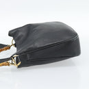GUCCI Bamboo Shoulder Bag Leather 2way Black Gold 001 3754 1638 Auth 183478-3