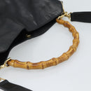 GUCCI Bamboo Shoulder Bag Leather 2way Black Gold 001 3754 1638 Auth 183478-7