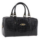 CELINE Handtasche Lackleder Schwarz Gold Auth 183482-1