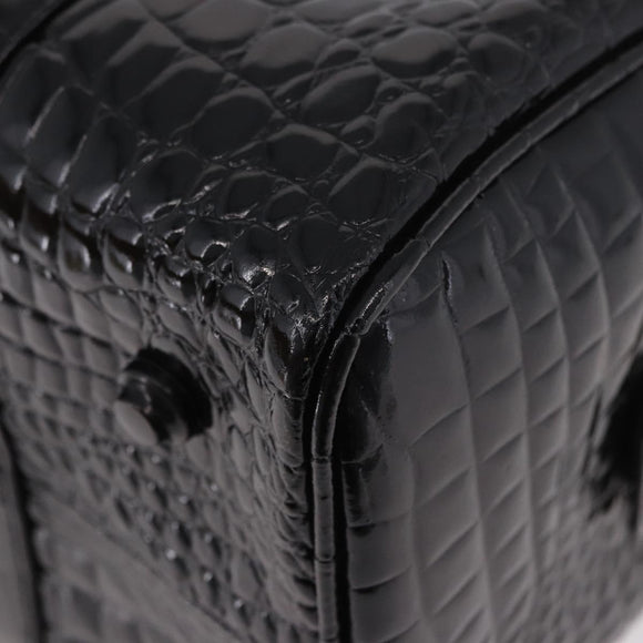 CELINE Handtasche Lackleder Schwarz Gold Auth 183482