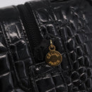 CELINE Handtasche Lackleder Schwarz Gold Auth 183482-14