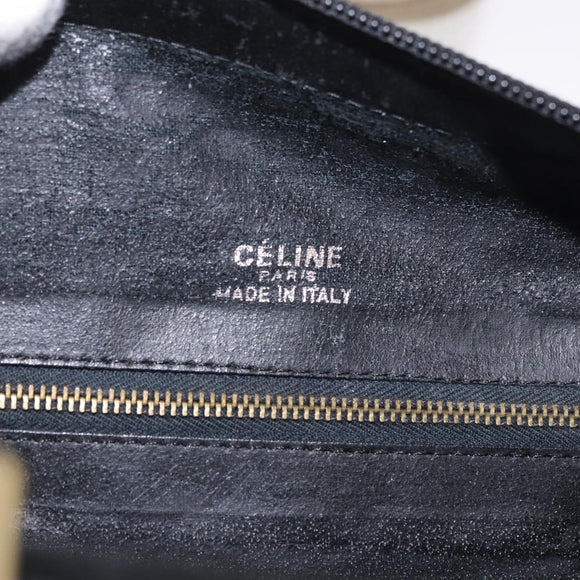 CELINE Handtasche Lackleder Schwarz Gold Auth 183482