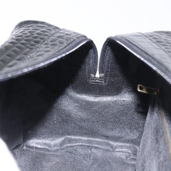 CELINE Handtasche Lackleder Schwarz Gold Auth 183482