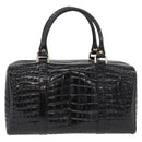 CELINE Handtasche Lackleder Schwarz Gold Auth 183482-3