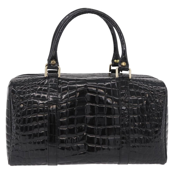 CELINE Handtasche Lackleder Schwarz Gold Auth 183482