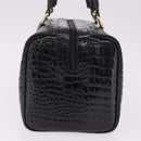CELINE Handtasche Lackleder Schwarz Gold Auth 183482-4