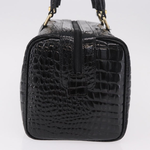 CELINE Handtasche Lackleder Schwarz Gold Auth 183482