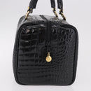 CELINE Handtasche Lackleder Schwarz Gold Auth 183482-5
