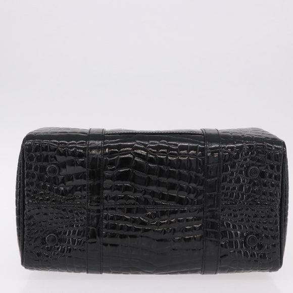 CELINE Handtasche Lackleder Schwarz Gold Auth 183482