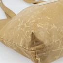 CHANEL Tote Bag Patent leather Beige CC Auth 183485-16
