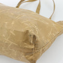 CHANEL Tote Bag Patent leather Beige CC Auth 183485-17