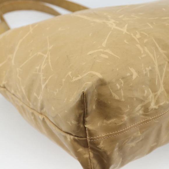 CHANEL Tote Bag Patent leather Beige CC Auth 183485