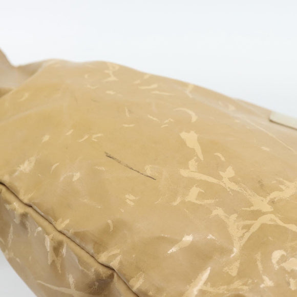 CHANEL Tote Bag Patent leather Beige CC Auth 183485