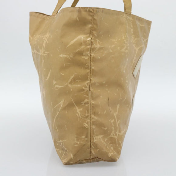 CHANEL Tote Bag Patent leather Beige CC Auth 183485