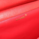 CHANEL Matelasse Double Face Chain Bag Lamb Skin Red Gold CC Auth 183486V-15