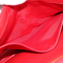 CHANEL Matelasse Double Face Chain Bag Lamb Skin Red Gold CC Auth 183486V-20