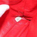 CHANEL Matelasse Double Face Chain Bag Lamb Skin Red Gold CC Auth 183486V-23
