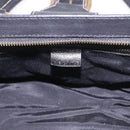 CELINE Hand Bag Canvas Leather Black Gold Auth 183488A-19