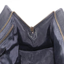 CELINE Hand Bag Canvas Leather Black Gold Auth 183488A-20