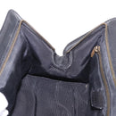 CELINE Hand Bag Canvas Leather Black Gold Auth 183488A-21