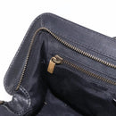 CELINE Hand Bag Canvas Leather Black Gold Auth 183488A-22