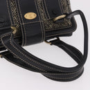 CELINE Hand Bag Canvas Leather Black Gold Auth 183488A-7