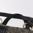 CELINE Hand Bag Canvas Leather Black Gold Auth 183488A-8