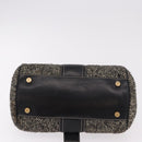 CELINE Hand Bag Canvas Leather Black Gold Auth 183488A-5