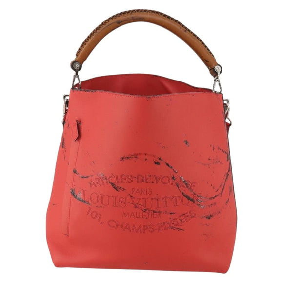 LOUIS VUITTON Parnasea Bagatelle Bag Leather 2way Capusine M94352 LV Auth 183489