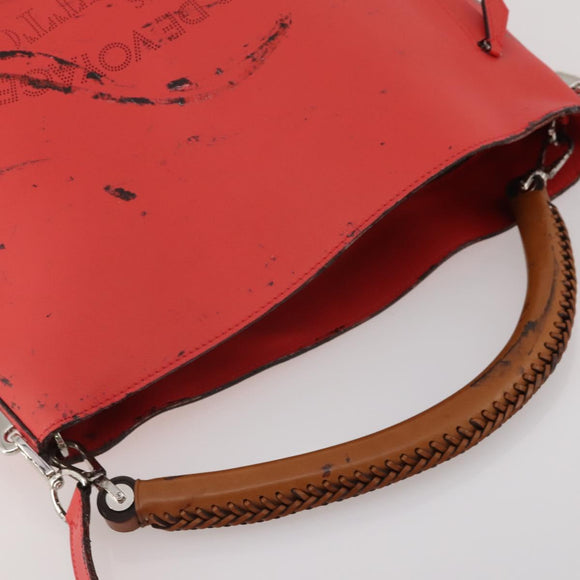 LOUIS VUITTON Parnasea Bagatelle Bag Leather 2way Capusine M94352 LV Auth 183489
