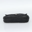 PRADA Chain Shoulder Bag Leather Black Silver Auth 183490-5