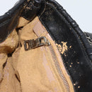 PRADA Chain Shoulder Bag Leather Black Silver Auth 183490-22