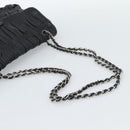 PRADA Chain Shoulder Bag Leather Black Silver Auth 183490-7