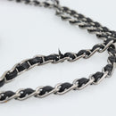 PRADA Chain Shoulder Bag Leather Black Silver Auth 183490-8