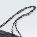 PRADA Chain Shoulder Bag Leather Black Silver Auth 183490-14