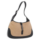 GUCCI Jackie Shoulder Bag Cotton Beige Silver 001 3735 Auth 183492V-1