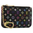 LOUIS VUITTON Multicolor Pochette Cles NM Coin Purse Black M60279 Auth 183498V-1