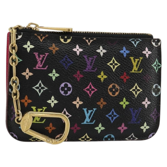 LOUIS VUITTON Multicolor Pochette Cles NM Coin Purse Black M60279 Auth 183498V