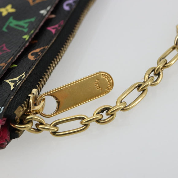 LOUIS VUITTON Multicolor Pochette Cles NM Coin Purse Black M60279 Auth 183498V
