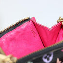 LOUIS VUITTON Multicolor Pochette Cles NM Coin Purse Black M60279 Auth 183498V-12