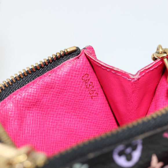 LOUIS VUITTON Multicolor Pochette Cles NM Coin Purse Black M60279 Auth 183498V