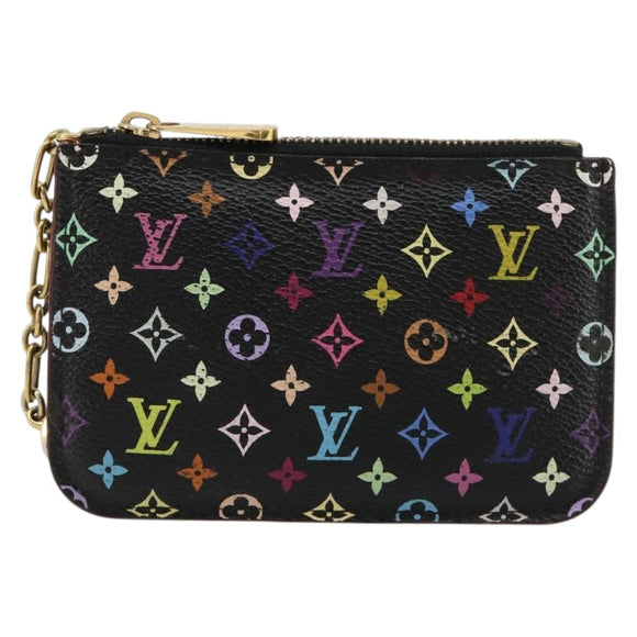 LOUIS VUITTON Multicolor Pochette Cles NM Coin Purse Black M60279 Auth 183498V