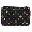 LOUIS VUITTON Multicolor Pochette Cles NM Coin Purse Black M60279 Auth 183498V-2