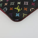 LOUIS VUITTON Multicolor Pochette Cles NM Coin Purse Black M60279 Auth 183498V-14
