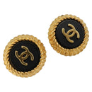 CHANEL Earring metal Gold Tone CC Auth 183500V-1