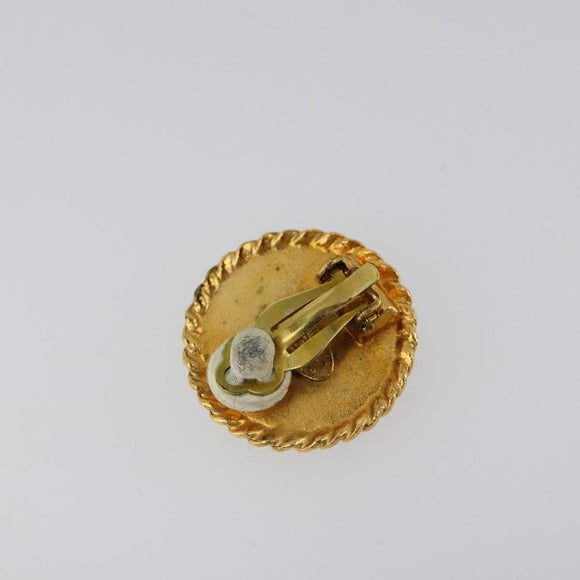 CHANEL Earring metal Gold Tone CC Auth 183500V