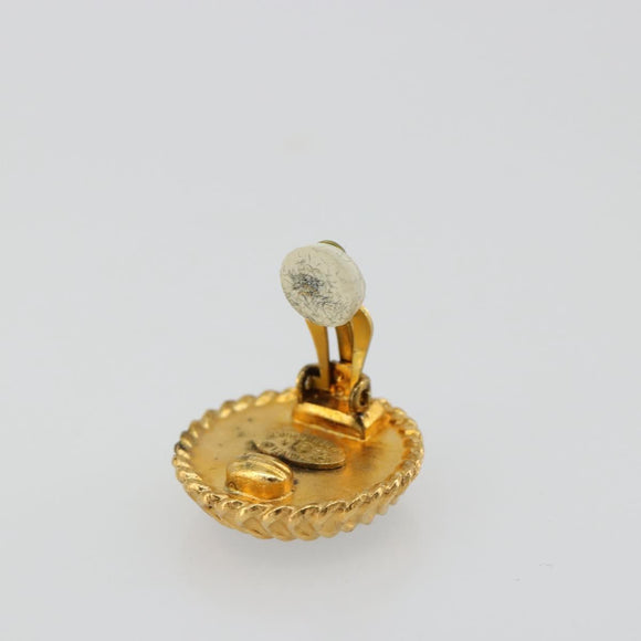 CHANEL Earring metal Gold Tone CC Auth 183500V